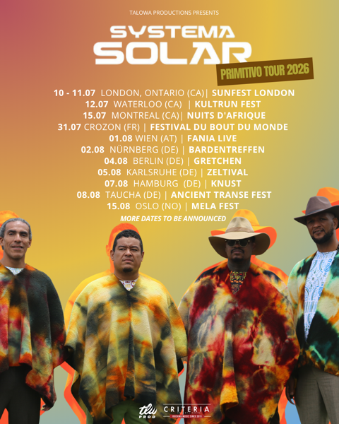 Systema Solar anuncia PRIMITIVO TOUR 2026 y lleva la Berbenautika a nuevos territorios