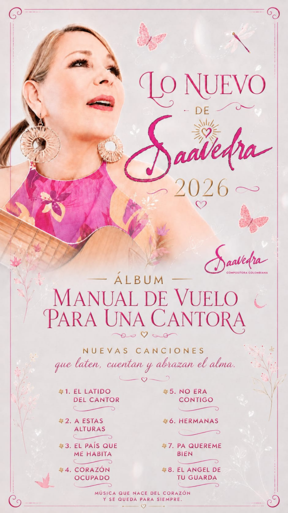 Saavedra lanza 'Manual de Vuelo para una Cantora', el álbum que celebra 30 años de canciones y emoción humana